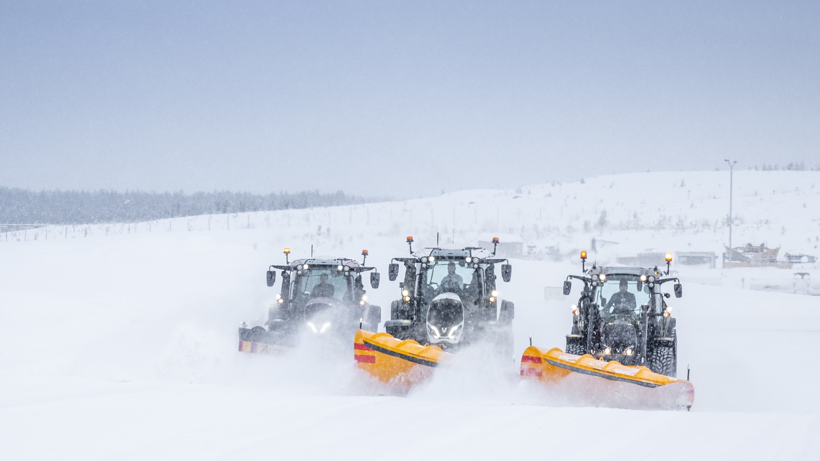 Valtra tractoren volledige modelrange 5e generatie op het veld in Italië 2021 