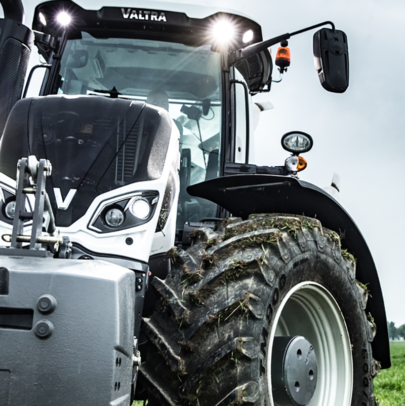 valtra s4 series tractor on the field closeup